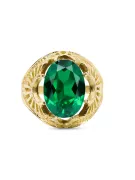 14K Yellow gold Emerald Ring Vintage vrc003y